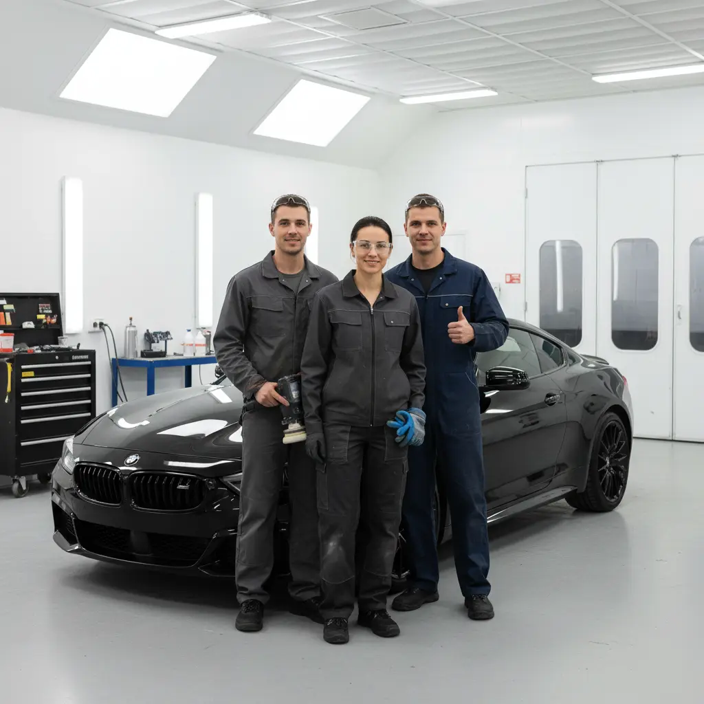 Team von Karosserie- und Lacktechnikern